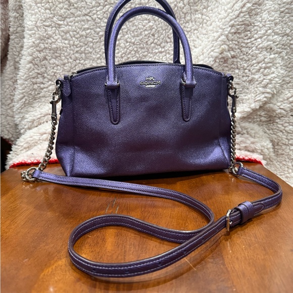 Coach Metallic Purple Crossbody Bag - Picture 2 of 12